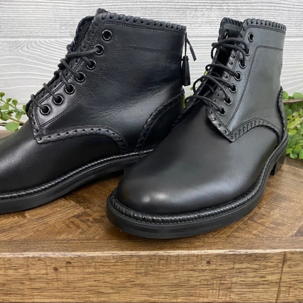 Saint Laurent Black Combat Boots with Tassels - Picture 5 of 15